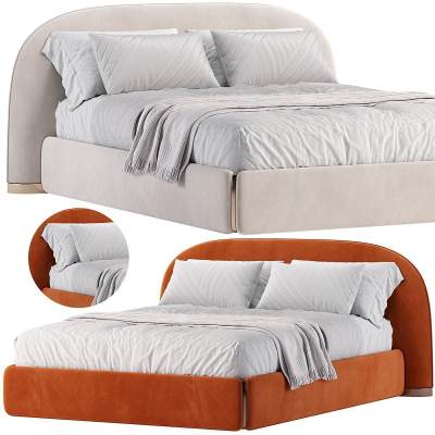 现代布艺双人床-4